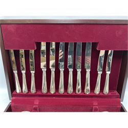 Canteen of Sheffield silver plate cutlery in wood case