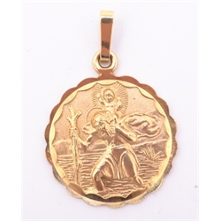  Rose gold St Christopher pendant hallmarked 9ct  