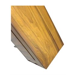 Younger - 1960s teak sideboard, three drawers over three cupboard, centre draw lined with baize with dividers, recessed handles with tapered feet