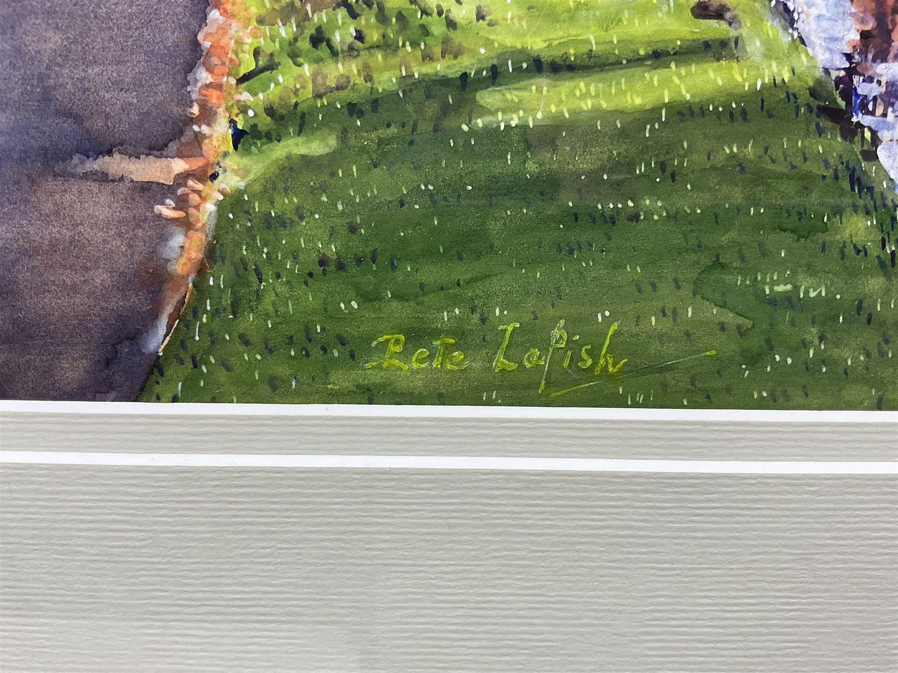 Peter Lapish (British 1937-): 'Canal Head - Driffield', acrylic on paper signed, titled verso 25cm x 35cm