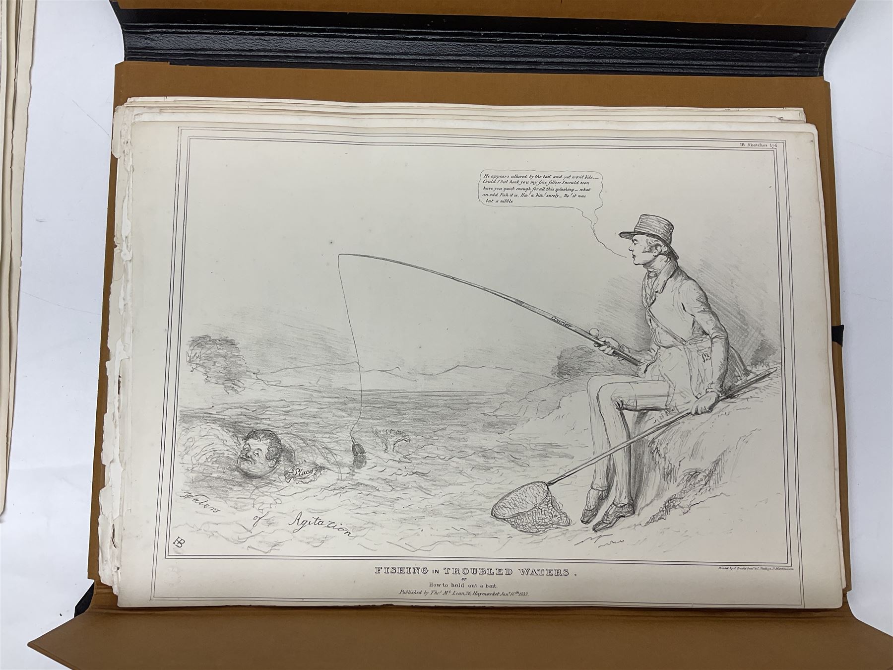 Doyle, John, pseud. H.B.; Political Sketches by H. B., volume 2 (only), published Thos. McLean, circa 1832, and a folio of loose sketches