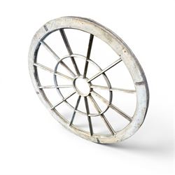 18th century pine circular window or ceiling lantern, astragal glazed segmented sunburst design