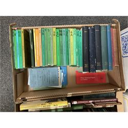 Large collection of steam locomotive and railway reference books and magazines, including books on Scarborough, Whitby, Leeds and other Yorkshire railways, several issues of The World of Trains and British Steam Railways magazines and multiple volumes of The Locomotives of LNER, in eight boxes 