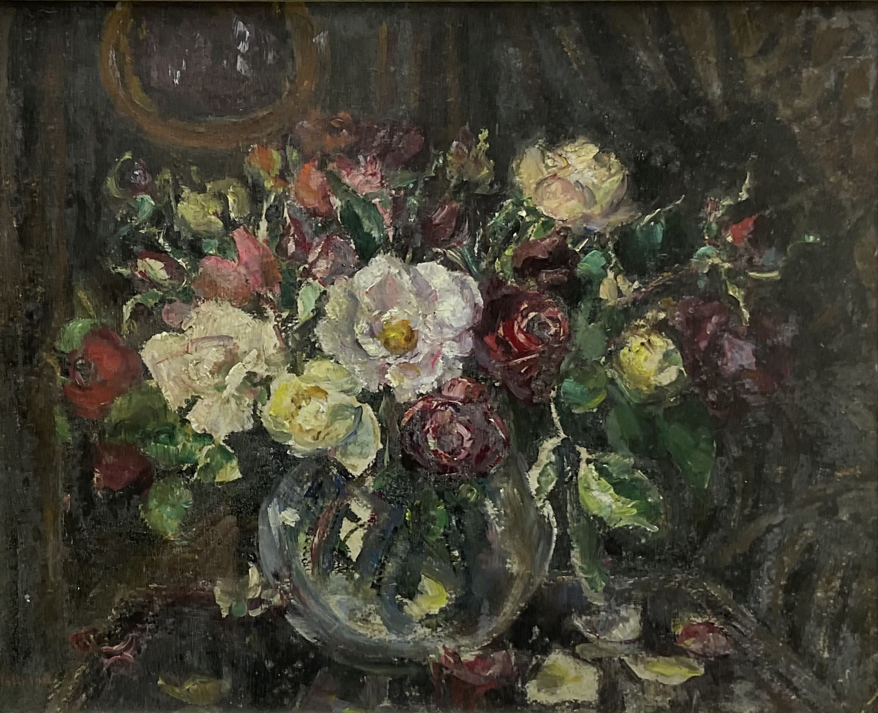 Emily Beatrice Bland (British 1864-1951): Still Life of Roses, oil on board signed 33cm x 40cm 