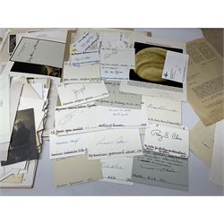 Over five-hundred and fifty autographs and signatures on cards letters and photographs etc including Haile Selassie, William Huskisson, Lyndon B. Johnson, Richard Nixon, Gerald Ford, George Bush, Kim Campbell, Edward Heath, James Callaghan, Robert Runcie, Joshua Logan, Jack Swigert, Sally K. Ride, Bernard Cornwell, Joanne Whalley, Bette Davis, Josephine Baker, Joe DiMaggio, Salvador Dali, Joan Crawford, Viscount Gort VC, James Agate, Hartley Shawcross, Earl of Athlone, Archbishop Makarios, Leif Erickson, Paul Reynaud, Prince Peter of Greece and Denmark, Henry Fonda, Leon Brittan, Michael Foot, David Steel, David Owen, Willie Whitelaw, Norman Tebbit, Roy Hattersley, Aneurin Bevan etc