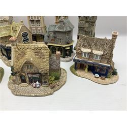 Thirteen Lilliput Lanes from the Shops Collection, including Apothecary, Horologist, China Shop, Penny Sweets, H Samuel etc, all with deeds and original boxes 