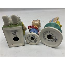 Four Wade Collector Club limited edition Noddy figures, comprising Noddy, Big Ears, Mr Plod and Tessie Bear, together with Wade figure Andy Pandy, all with original boxes 