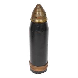 WWI inert artillery shell with fuse cone, H32cm