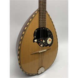 Eight-string bouzouki with segmented rosewood back and spruce top, L97cm