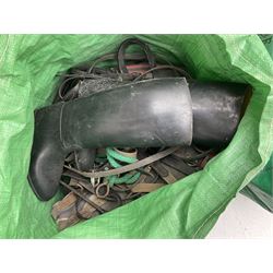 Quantity of horse tack to include bits, bridles, lunging equipment, brushing boots, tail guards, jodpa boots etc  