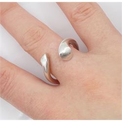 Silver devoted hearts ring by Regitze Overgaard for Georg Jensen, No 262, boxed