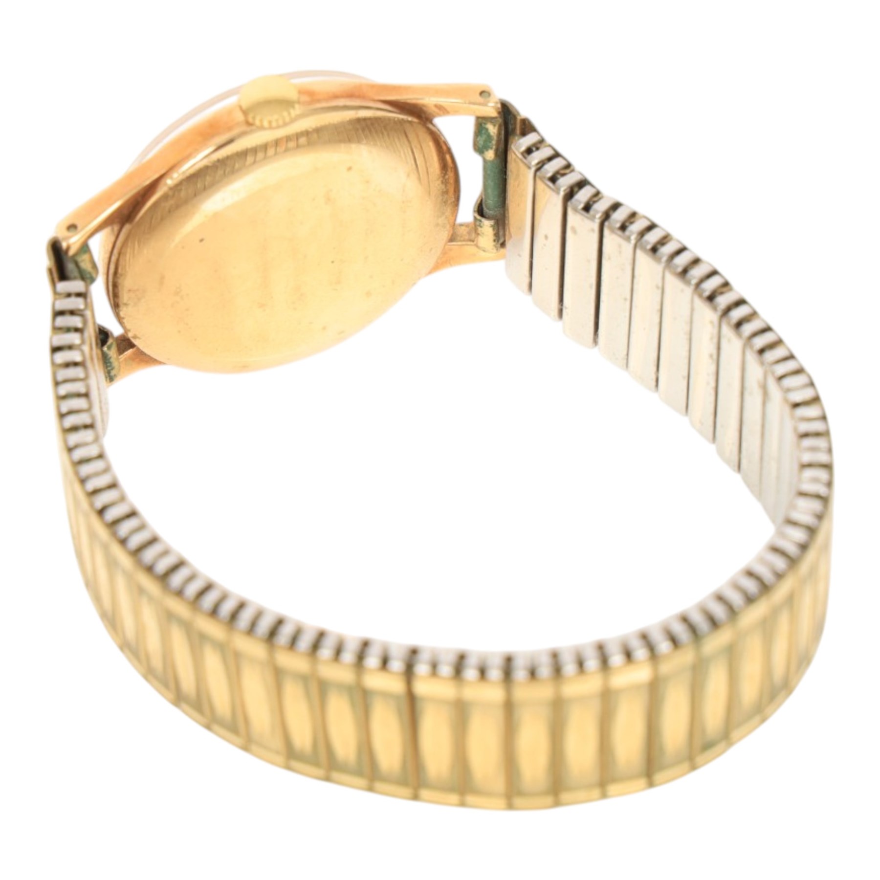 9ct gold cased Rotary 17 jewels Incabloc gentleman's wristwatch, on expanding steel strap