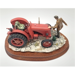 A Border Fine Arts figure group, Kick Start, model no B0541, by Ray Ayres, on wooden base, figure L24cm. 
