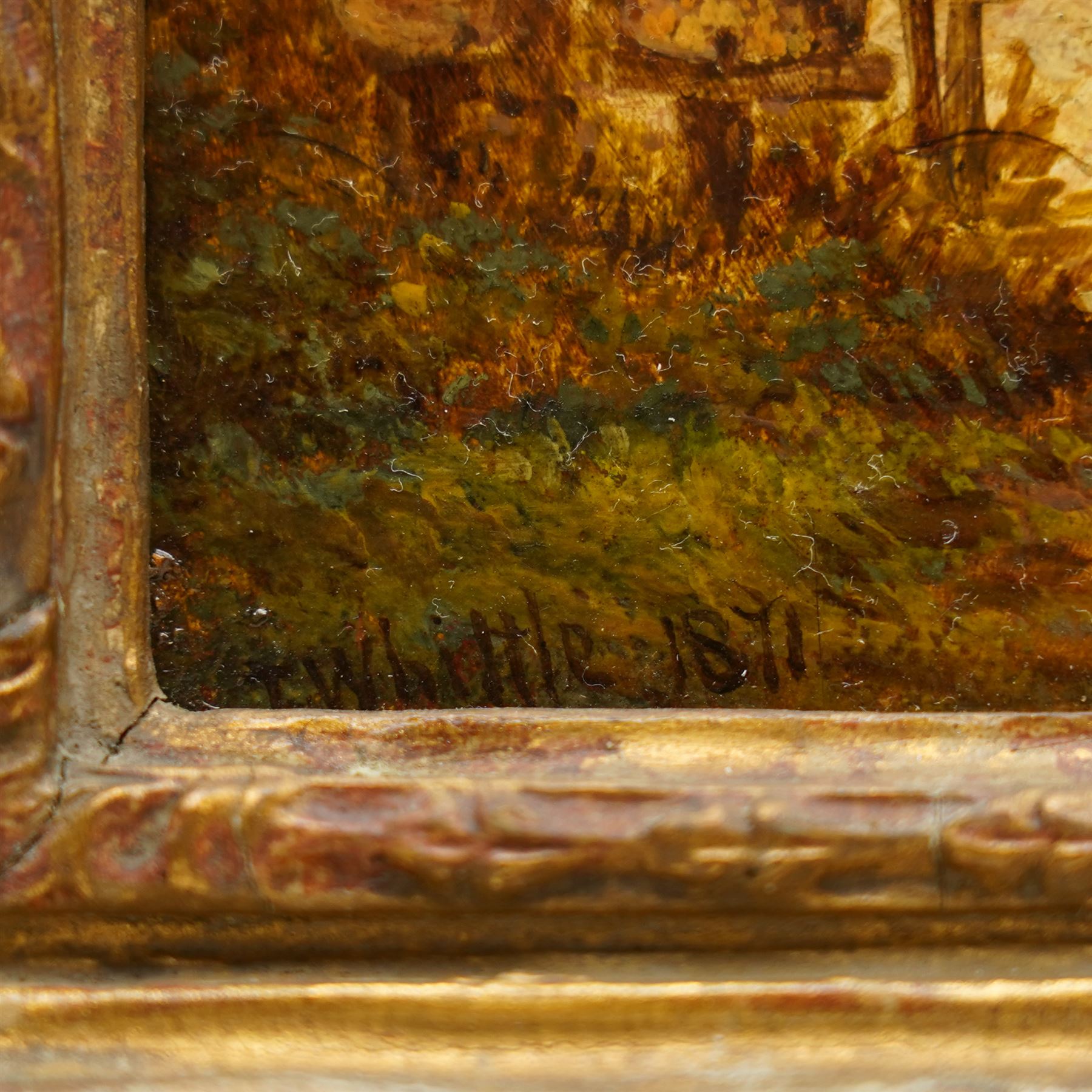 Thomas Whittle Junior (British fl.1865-1885): 'Cottage at Godalming', oil on board signed and dated 1871, 19cm x 14cm