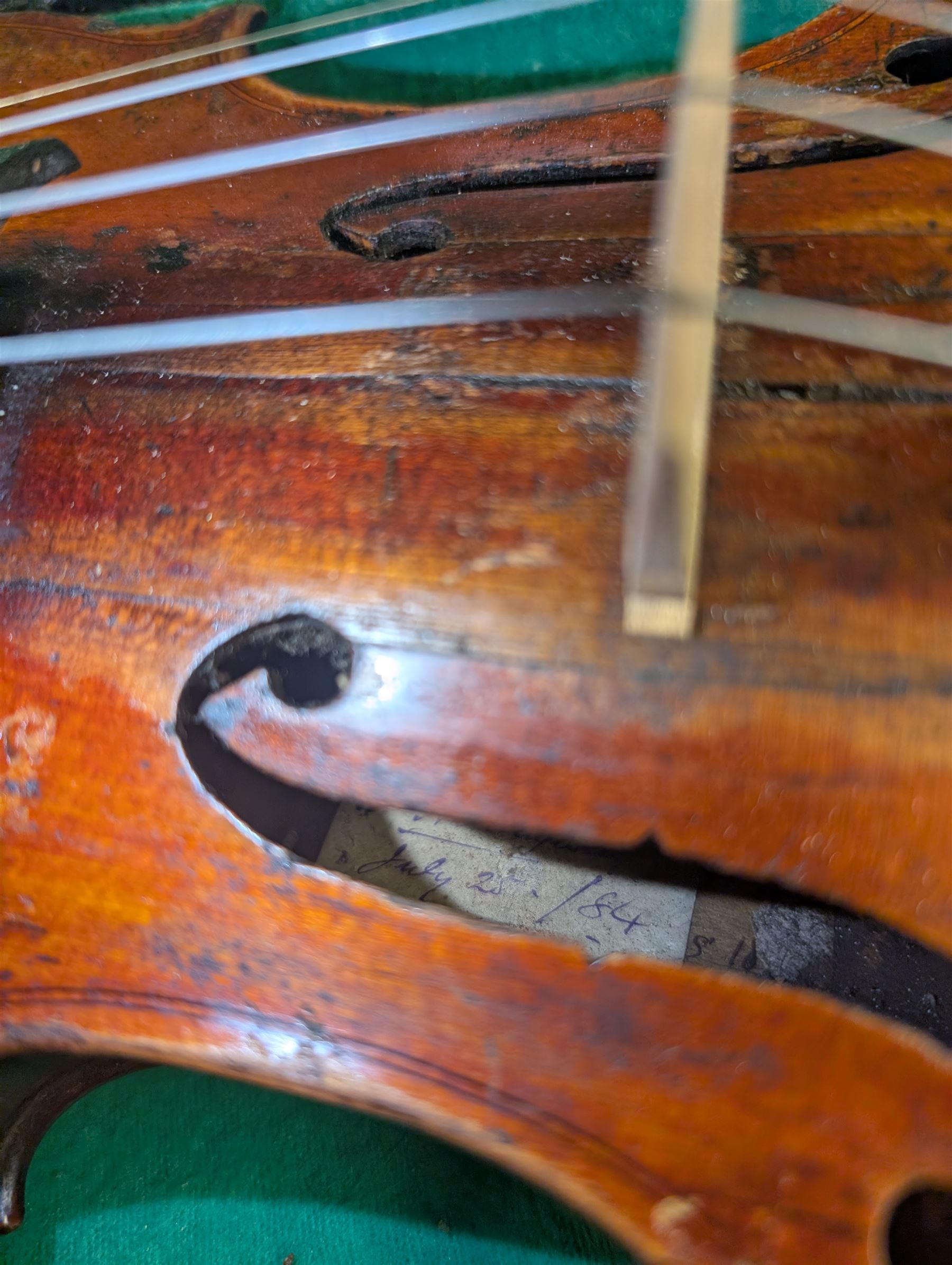 Violin and bow in fitted case