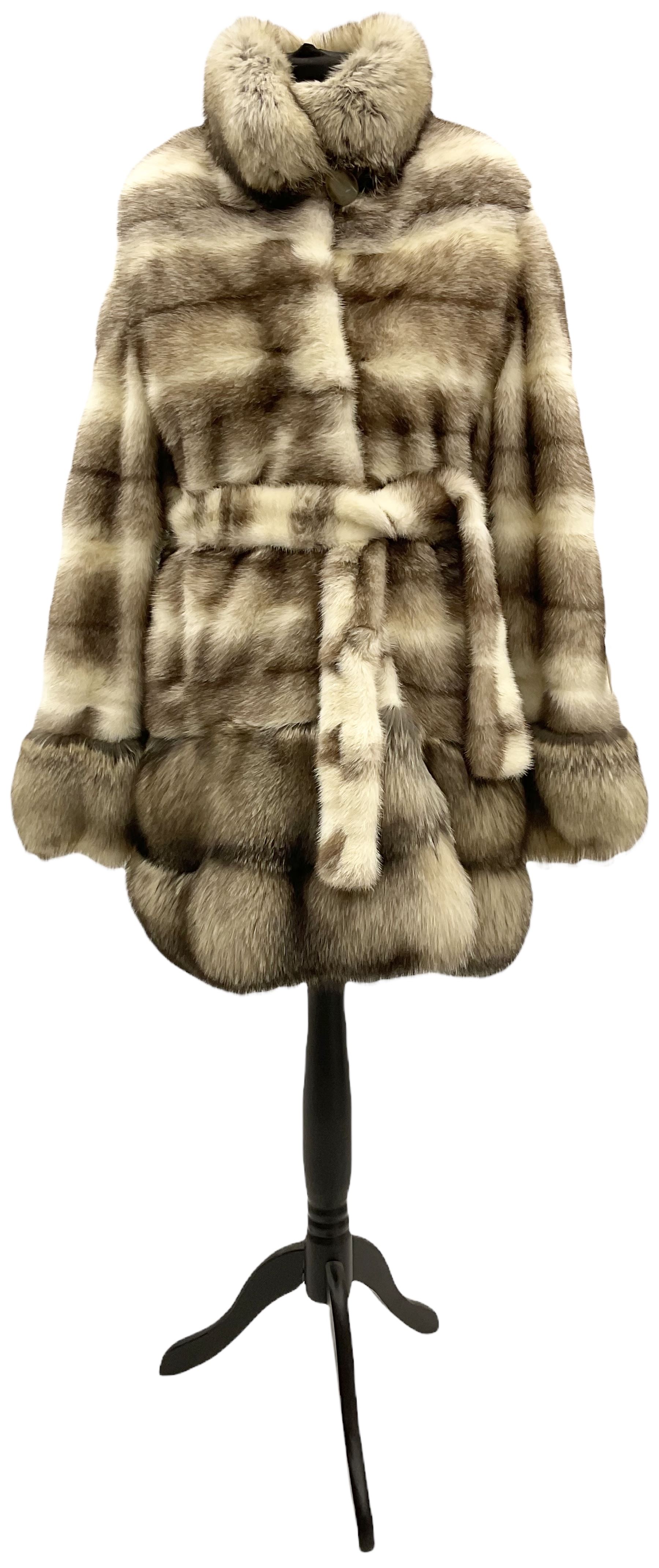 Mid length Mink and Fox fur ladies jacket by Pelliccerie Daria Silvi Marina approx size 14-16, with original tag.  