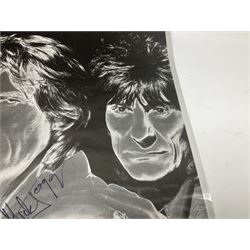 Rolling Stones Voodoo Lounge World Tour 1994/95 poster signed in black marker pen by Charlie Watts, Keith Richards, Mick Jagger and Ronnie Wood 58 x 81cm, unframed