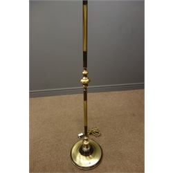  Brass standard lamp, cream shade, H168cm  