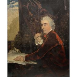 English School (18th century): Portrait of a Gentleman in Red Jacket, oil on canvas unsigned 76cm x 63cm (unframed)