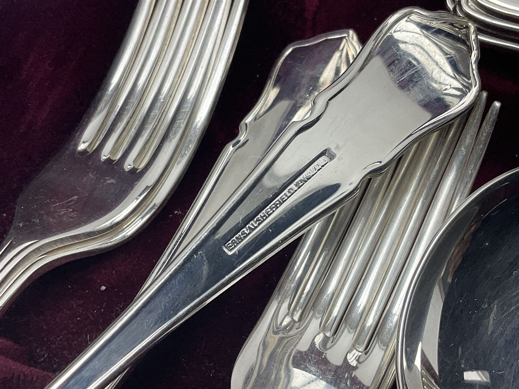 Cooper Ludlam silver plated canteen of cutlery for six place settings