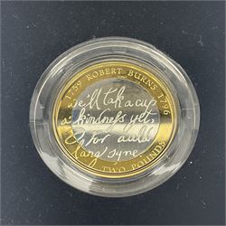 The Royal Mint United Kingdom 2009 'Robert Burns' silver proof piedfort two pound coin, cased with certificate
