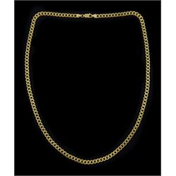 9ct gold flattened curb link chain necklace, hallmarked