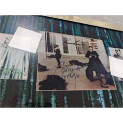 Signed The Matrix montage print with spurious signatures, together with framed Matrix prints and film cells and a limited edition ten DVD box set with bust