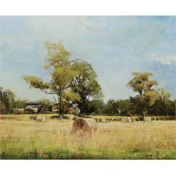 Stewart Skelton (British Contemporary): Harvest Time 'Old Byland', oil on canvas signed, titled verso 49cm x 60cm