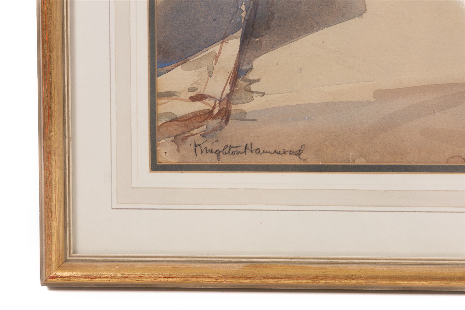 Arthur Henry Knighton-Hammond (British 1875-1970): Village Church - possibly Shere, watercolour signed 48.5cm x 34cm