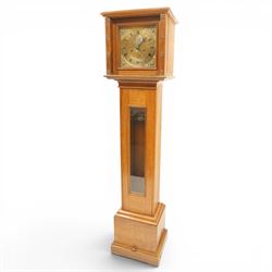 Mouseman - mid-20th century oak longcase clock, with a high quality weight driven movement...