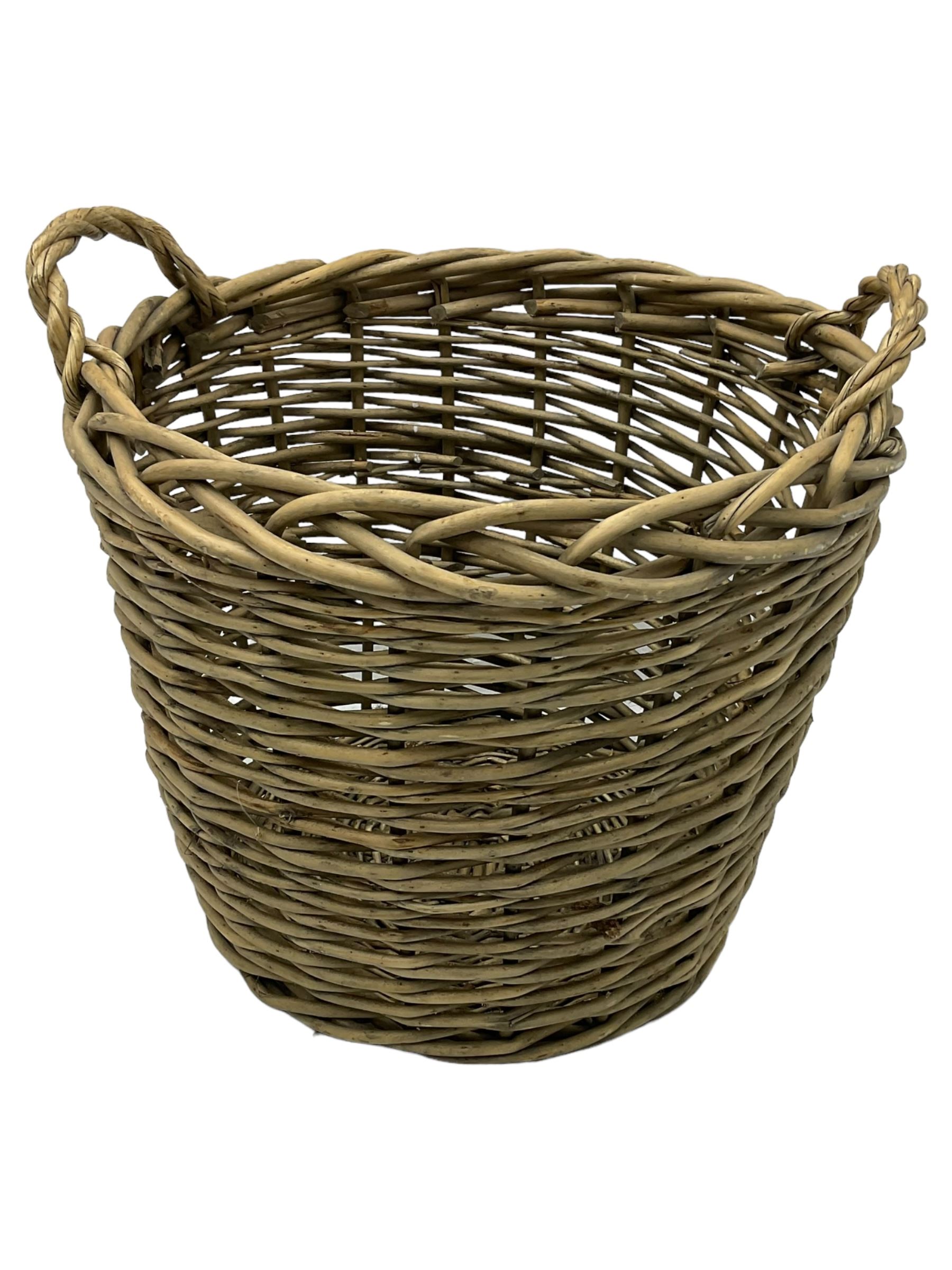 Three graduating wicker baskets (the largest - D55cm, H40cm)
