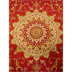  Kashan red ground rug, central medallion, 230cm x 150cm  