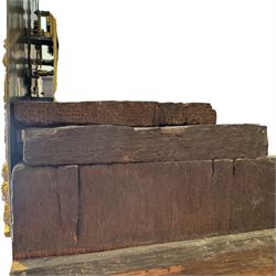 Henry De La Feuille of London-early 18th century marquetry 8-day longcase clock c 1720, hood with a moulded upstand to the domed caddy top, set on a lower upstand above a wide cornice with a marquetry frieze beneath, square hood door with marquetry inlay and attached three-quarter columns with wooden capitals, hood sides with glazed panels, trunk and door inlaid with figural marquetry with various representations of people, birds, scrollwork and foliage, full length door with cock-beading surround and a circular glazed lenticle, the case sides veneered with bordered panels within crossbanded surrounds, plinth with a convex moulding and shallow moulded skirt, brass dial with a matted centre and ringed winding holes, date aperture and seconds dial, silvered chapter with Roman numerals, five minute Arabic’s, minute and inner quarter hour tracks and half-our markers, with pierced steel hands and matching cast scroll spandrels depicting angels supporting a crown, dial pinned directly to a four pillar movement with an outside countwheel and recoil anchor escapement, striking the hours on a cast and polished bell.
With weights, pendulum and key.

Henry De La Feuille was a French Huguenot, born in 1670, moving to Jersey c1690 and finally London where he is thought to have died c1730.
