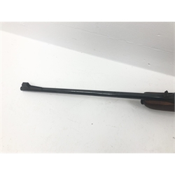  BSA Airsporter .22cal under lever action air rifle, walnut stock with impressed trade mark, L113cm   