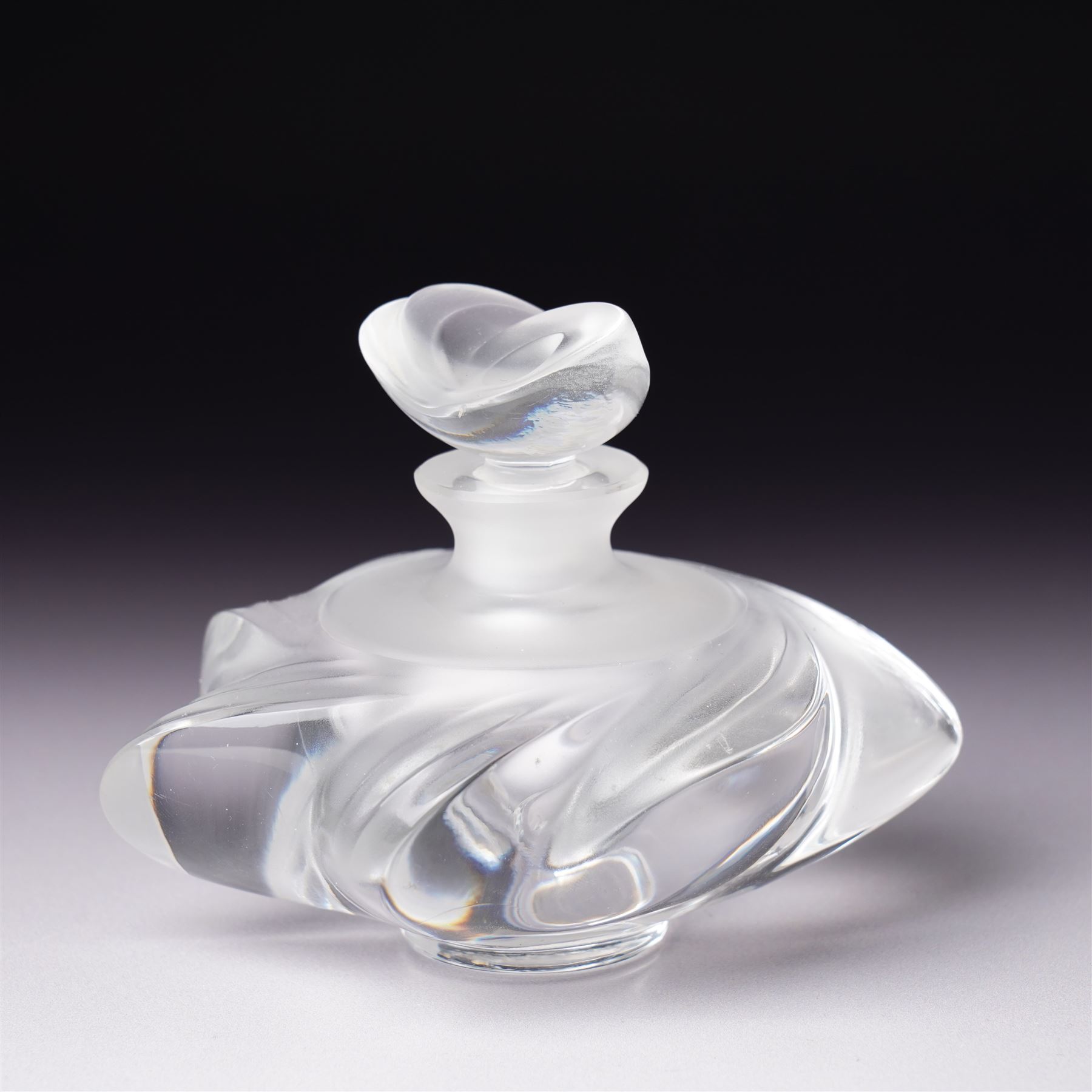 Lalique 'Samoa' glass scent bottle, designed by Marie-Claude, signed to base, H8cm 