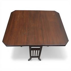 Small Pembroke table and upholstered kneeling stool (Stool: 29cm x 29m x 14cm)