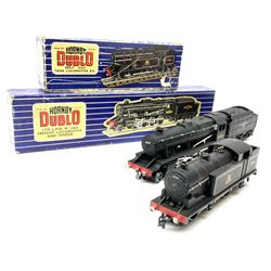 Hornby Dublo - three-rail LMR Class 8F 2-8-0 Freight locomotive No.48158 with tender, instructions and guarantee; and Class N2 0-6-2 Tank locomotive No.69567; both in blue striped boxes (2)