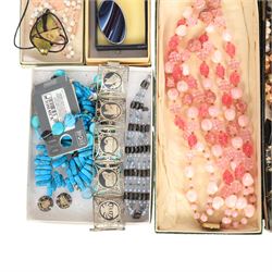 Niello panel bracelet and a collection of costume jewellery