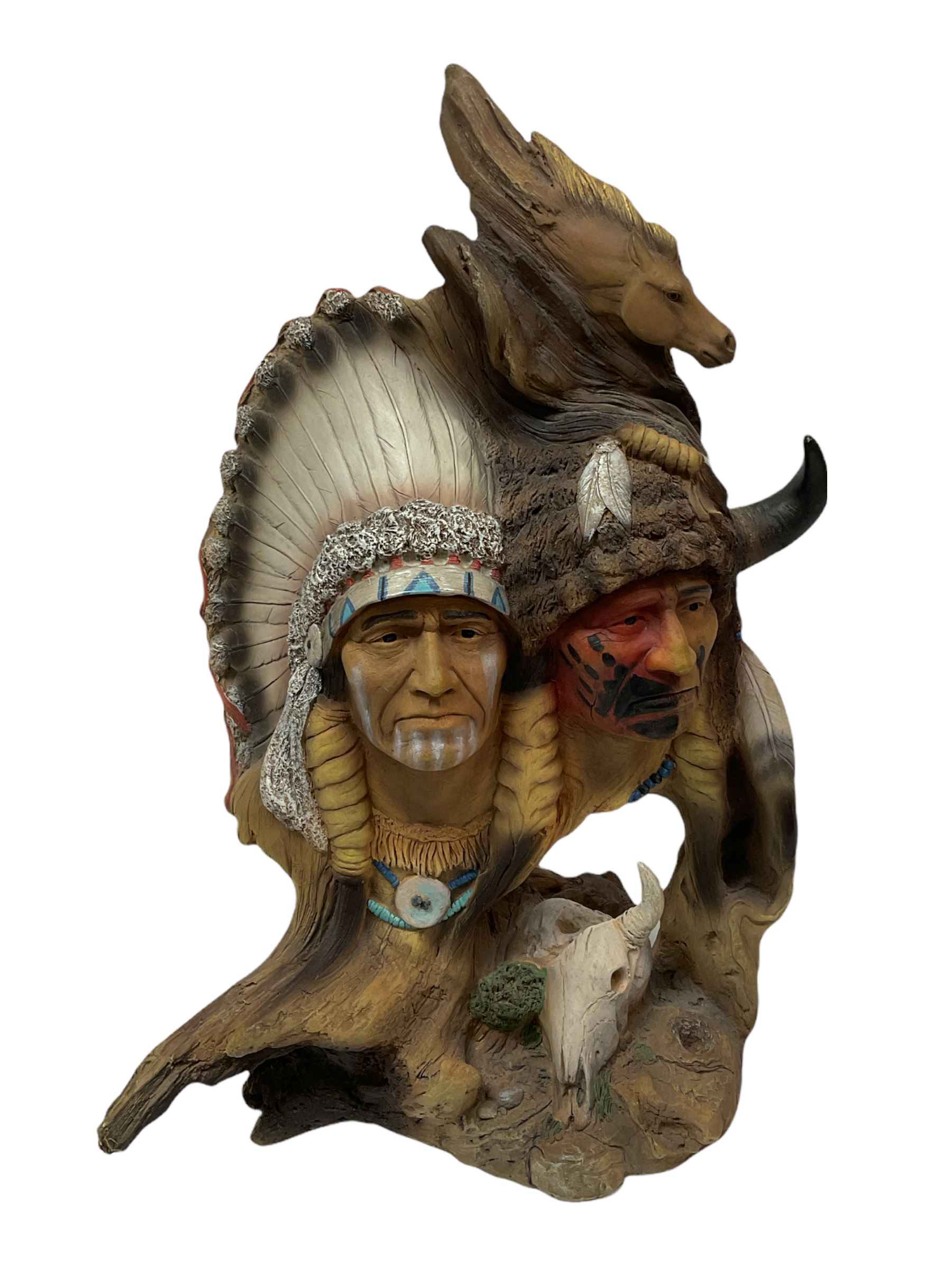 Neil J Rose 'Earth Brothers' figure of Native Americans