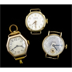  9ct gold Longines wristwatch with Baume case, Zenith wristwatch and a H & G Swiss made wristwatch (3)  