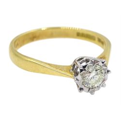 18ct gold single stone round brilliant cut diamond illusion set ring, Birmingham 1979, diamond approx 0.30 carat