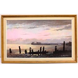 Don Micklethwaite (British 1936-): 'River Humber', acrylic on board signed, titled and dated July '83 on original receipt verso 34cm x 60cm