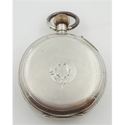 Early 20th century Swiss silver 8 days pocket watch, London import marks 1917