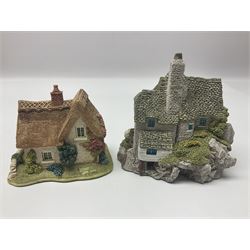 Ten Lilliput Lanes, comprising from Midlands Region Witham Delph, Jun and Disorderly, From South West Region Puffin Row, Moonlight Cove, The Cuddy, and from South West Region, The Rustlings, Saxton Cottage (1988), Marigold Meadow, Calendar Cottage and Little Lupins, all with boxes and deeds 