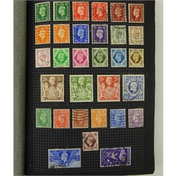  Collection of Queen Victorian to Queen Elizabeth ll stamps, five shilling, ten shilling and half crown seahorse, Commonwealth Stamps including Canada, Bermuda, Gold Coast, used and mint, sets, blocks, some overprints etc, in red album  