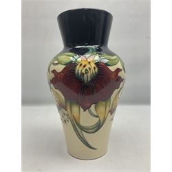 Moorcroft vase of bluster form, decorated in the Anna Lily pattern, designed by Nicola Slaney, no 23/11, with painted and impressed marks beneath, with box, H30cm