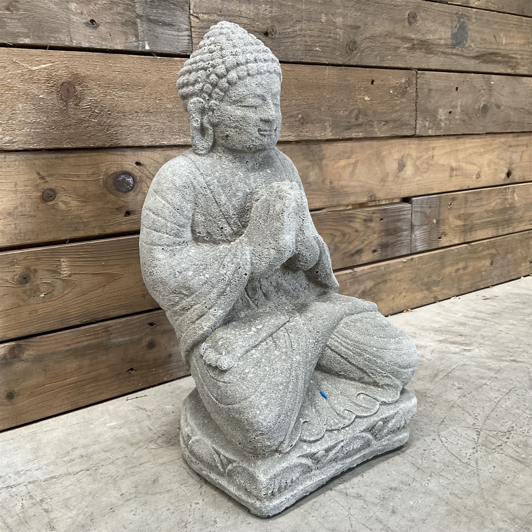 Cast stone garden figure - meditating Buddha