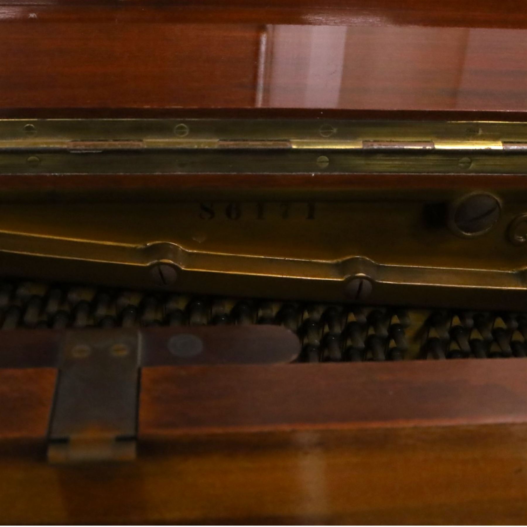 Edwardian C. Bechstein mahogany cased upright piano, with ivory keys and two pedals, manufactured expressly for J Dunnill Wakefield, serial no. , H123cm, W150cm