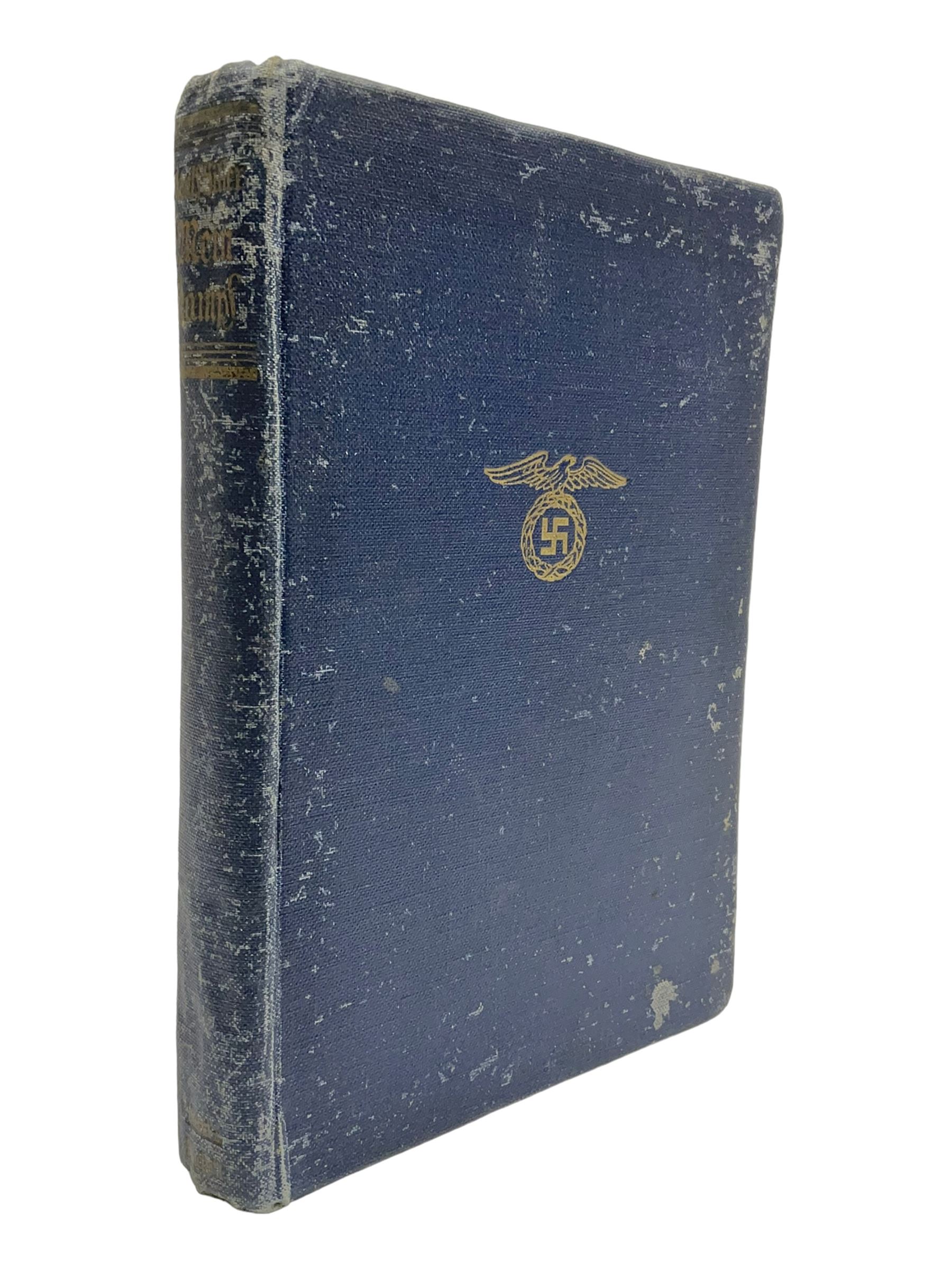 Hitler Adolf: Mein Kampf. Unexpurgated edition. Two volumes in one. 1942. English text. Blue cloth/gilt covers.