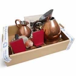 Four Lakeland Rural Industries Borrowdale platters, Noahs Ark animals carved from New Zealand woods, copper jugs etc